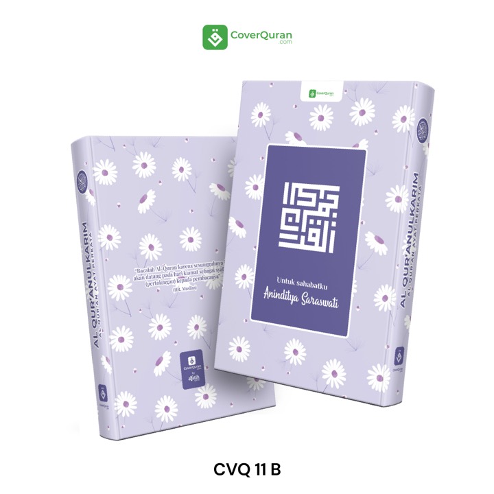 Contoh desain sampul Al-Qur'an custom tema florish