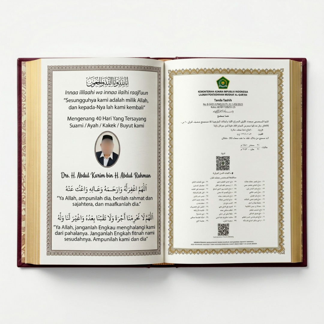 Halaman sisipan mengenang almarhum